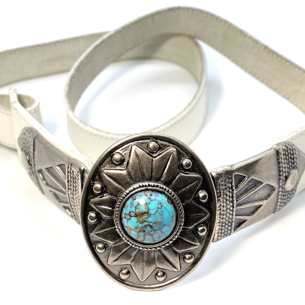 Vintage Bobo Western Leather Belt and Jeweled buckle